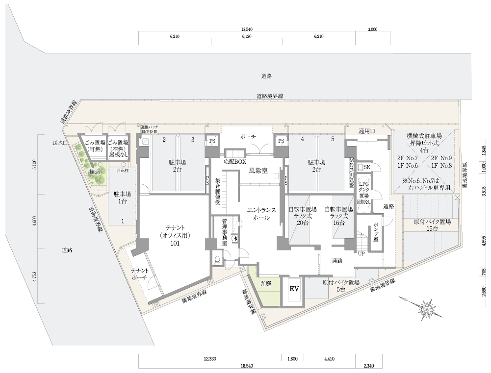 敷地配置図・平面図 / 1F