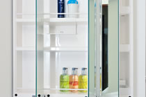 収納スペース付三面鏡